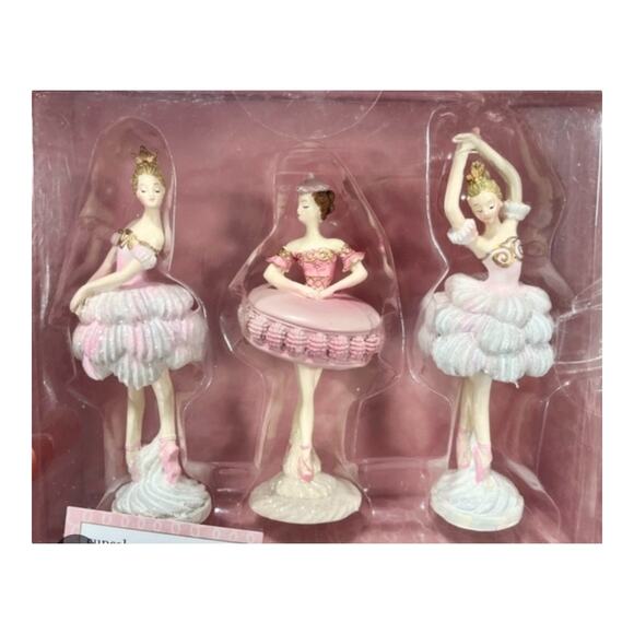 Sugar Plum Dreams Ballerina Figurines 3 Ballet Fairies Decor Pink Macaron New - Picture 2 of 9
